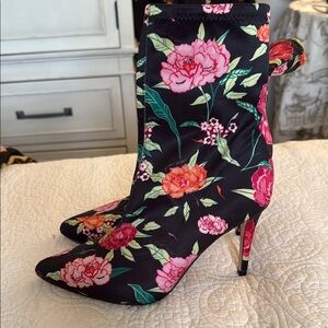 Floral Print Women's Ankle Boots
